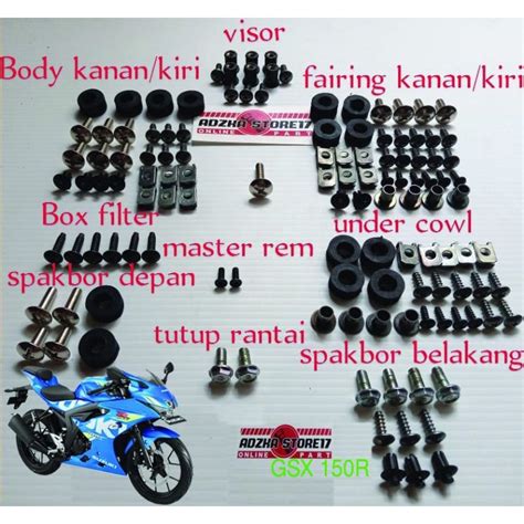 Jual Baut Body Full Set Suzuki GSX 150R Baut Full Body Full Suzuki GSX