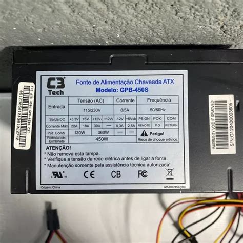 Fonte Real C Tech Modelo Gpb S Pinos W Sata Atx Parcelamento