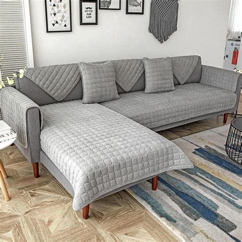 Amazon De Uyeoco Samt Sofabezug Ecksofa L Form Sofa Berzug Couchbezug