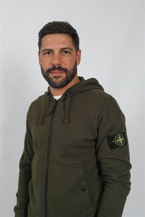 SWEAT STONE ISLAND ZIPPE KAKI 791561620 V0058