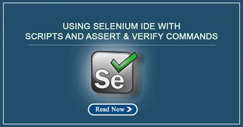 Using Selenium Ide With Scripts And Assert Verify Commands H K