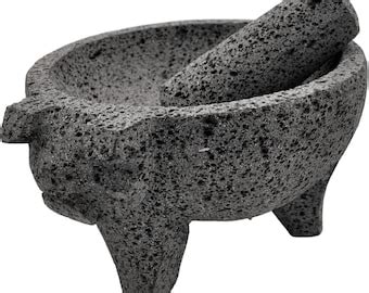 Molcajete Mortar And Pestle Handcrafted Olmec Head Made Of Volcanic