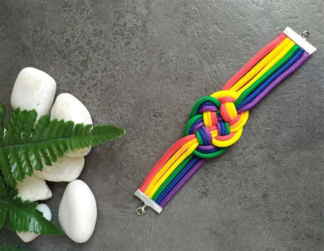 Pulsera Arco Iris Pulsera Nudo De Colores Arco Iris Lgtbq Pulsera Orgullo Gay Pulsera