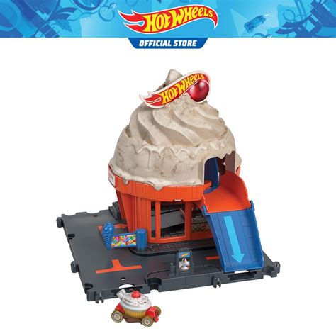 Hot Wheels City Downtown Ice Cream Shop Playset Shopee Malaysia