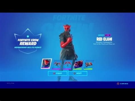 I HAVE THE NEW RED CLAW SKIN Fortnite October Crew Pack YouTube