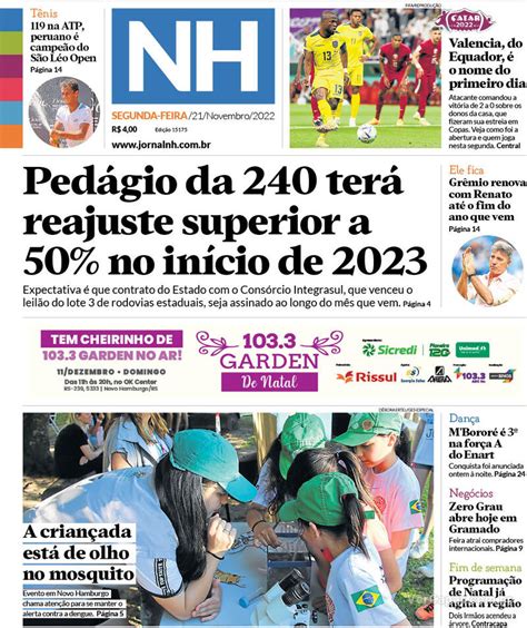 Capa Jornal Nh Quarta De Abril De