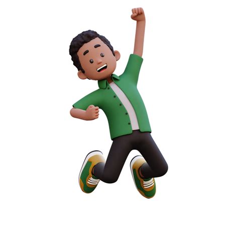 3d Male Character Happy Jumping 24785727 Png