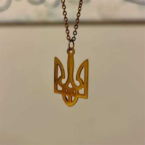 Jewelry Gold Plated Silver Ukrainian Trident Tryzub Necklace Poshmark