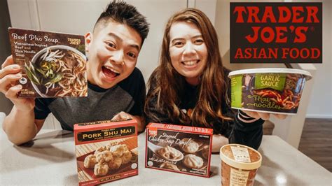 Trader Joes Asian Food Taste Test Beef Pho Thai Noodles And Boba Ice Cream Youtube