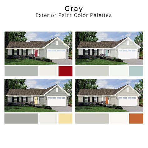 Gray Exterior Paint Palettes Gray House Exterior Paint Colors - Etsy