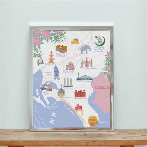 Illustrated Map of Karachi - Etsy