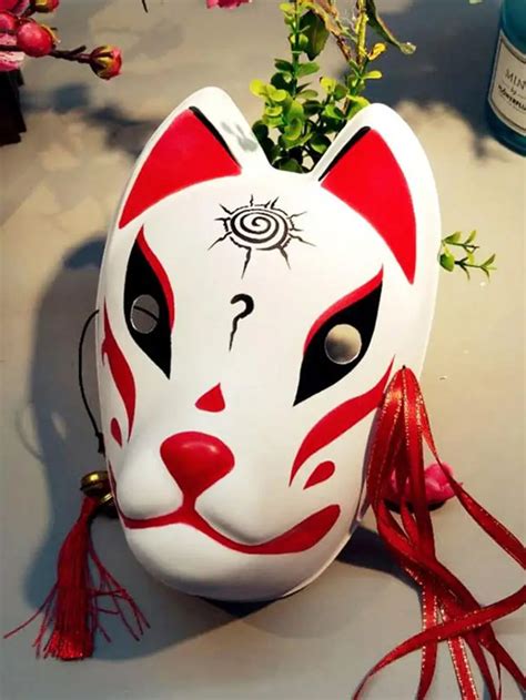 Pintados M O M Scara Facial Completa Dem Nio Kitsune Cosplay PVC