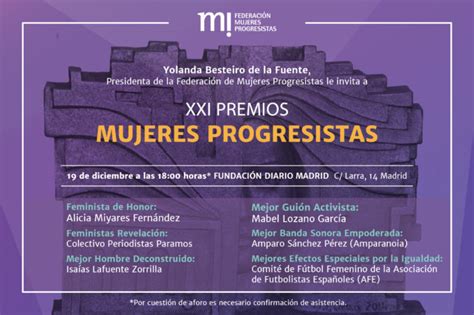 Premios Mujeres Progresistas 2018 Federación De Mujeres Progresistas