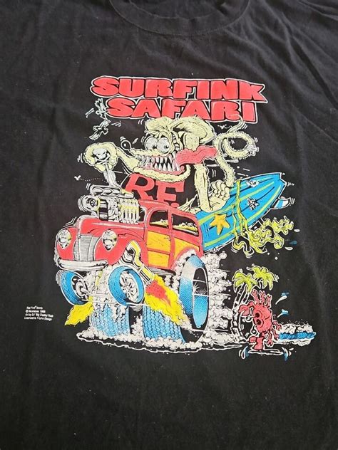 Vintage Rat Fink Ed Roth Rat Fink Surfink Safari T Shirt Large 1998