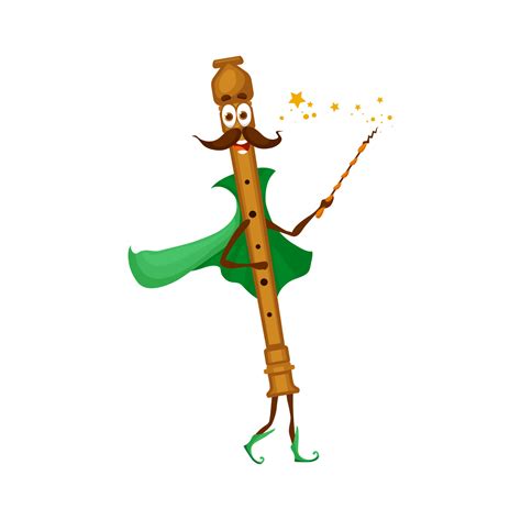 Cartoon flute mage character, wind instrument 12683621 Vector Art at ...