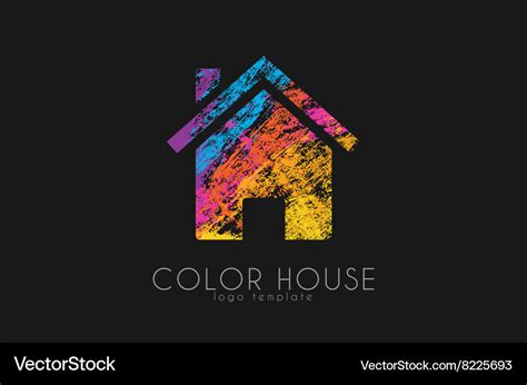 Creative house logo color design home Royalty Free Vector