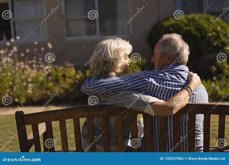 Senior Couple Embracing Each Other In The Park Stock Image Image Of Enjoyment Aged 139257965