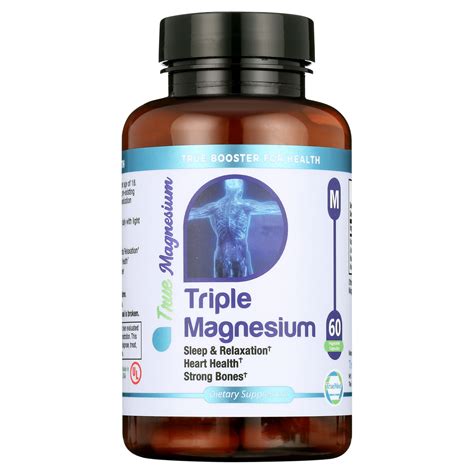 Truemed Triple Magnesium Glycinate Malate Citrate Benefits High Absorption 235mg 60 Capsules