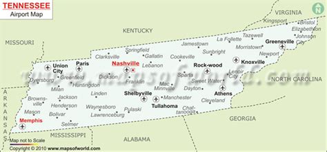 airports  tennessee tennessee airports map