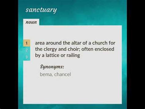 Sanctuary Meaning Of Sanctuary YouTube