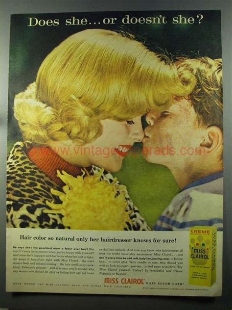 1958 Miss Clairol Hair Color Bath Ad Does She Bigii0386