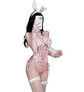 Amazon Snomyrs Womens Sexy Bunny Costume Leather Bijini Senpai Anime Cosplay Lingerie