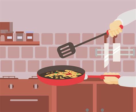 Free Chef Cooking Use Pan Illustration Vector Art & Graphics | freevector.com