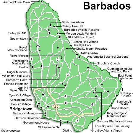 cartes des barbades maps  barbados