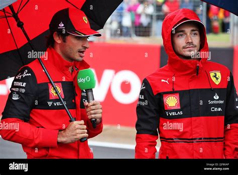 L To R Carlos Sainz Jr Esp Ferrari With Team Mate Charles Leclerc