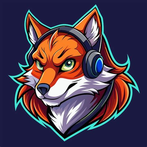 A Cartoon Fox Wearing Headphones Premium AI Generated Vector