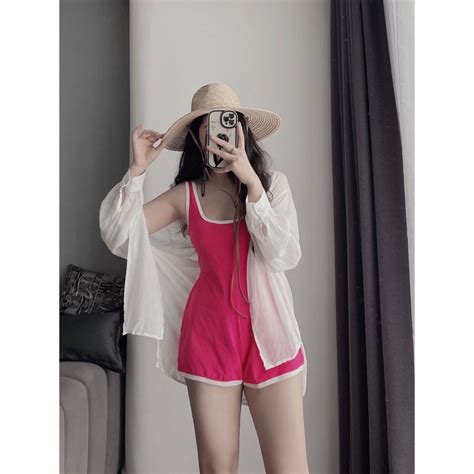 Sơ mi voan tay dài fom rộng Bikini SG phối cùng bikini đi biển Shopee Việt Nam