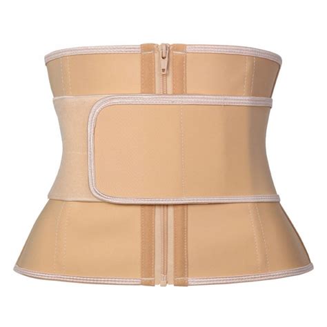 Short Torso Waist Trainer 9 Steel Bone Latex Waist Belt