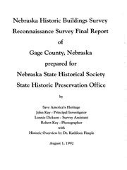 Nebraska Historic Buildings Survey Reconnaissance Survey Final Report ...