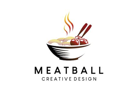 Premium Vector Meatball Logo Design With Creative Vintage Style Concept