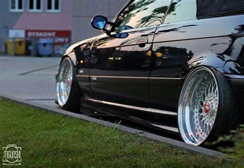 BMW E36 3 Series Cabrio Black BBS Deep Dish Slammed Wheels