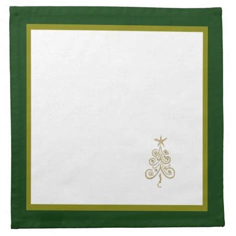 Gold and Green Christmas Napkins | Zazzle | Green christmas, Christmas ...