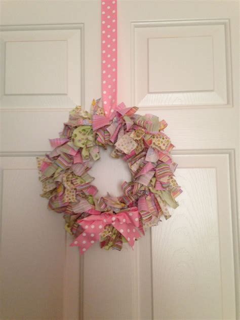 Wreath Made Using A Dollar Tree Vine Wreath And Scrap Pieces Of