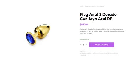 Plug Anal S Dorado Con Joya Azul DP Divino Placer