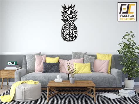 Pineapple Laser Cut Svg Dxf Files Cnc Files For Wood Wall Etsy