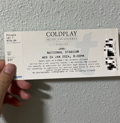 PHYSICAL COLDPLAY TICKETS x1, Tickets & Vouchers, Event Tickets on ...