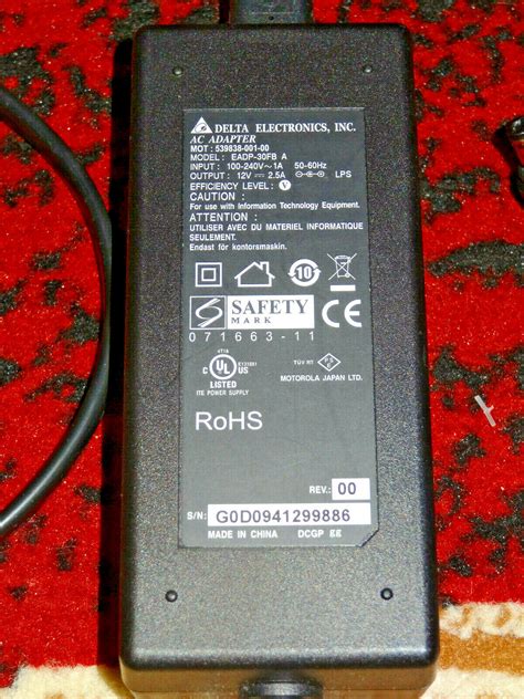 Delta Electronics AC Adapter EADP 30FB 12V 2 5A 50 60Hz Power Supply EBay