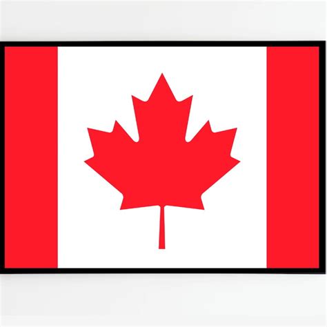 Quadro Decorativo Bandeira do Canadá Moldura e Acetato T