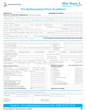 Niva Bupa Preauth Form Complete With Ease Airslate Signnow