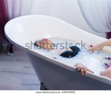 Woman Bath Sexy Brunette Woman Relaxing Stock Photo 648938482 Shutterstock