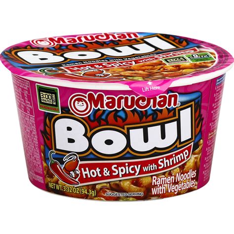 Maruchan Bowl Ramen Noodles With Vegetables Hot Spicy With Shrimp Buehler S