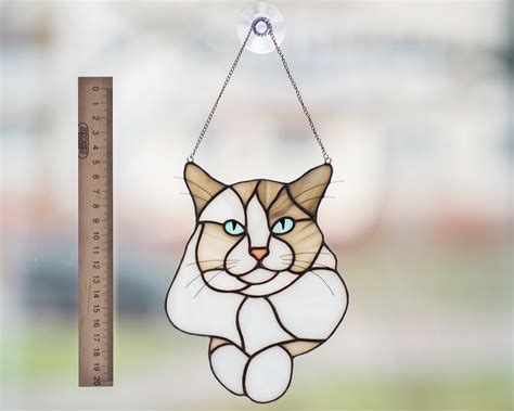 Ragdoll Cat Suncatcher Custom Stained Glass Window Hangings Etsy