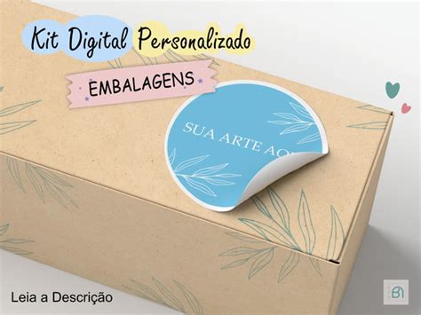 Arquivo Digital Kit Embalagens Personalizado Elo7