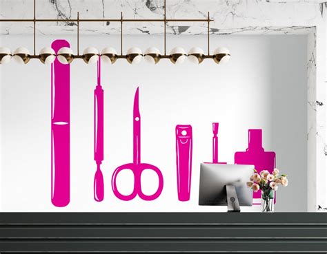 Nail Salon Wall Decal Manicure Pedicure Window Sticker Beauty Etsy