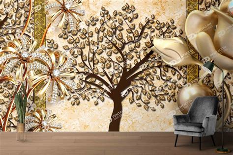 Nature Print 3D PVC Wallpaper Brown At Rs 55 Sq Ft In New Delhi ID