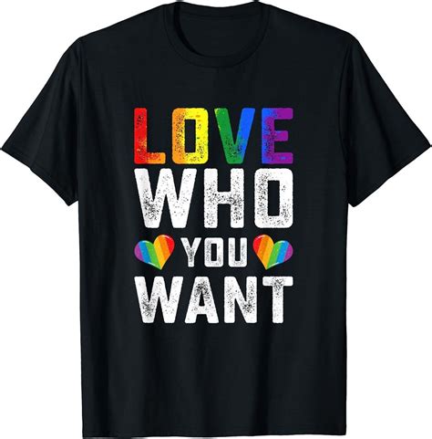 Love Who You Want Gay Pride LGBT Men Women Rainbow LGBTQ T Shirt Sold By Sufyan Smelt SKU